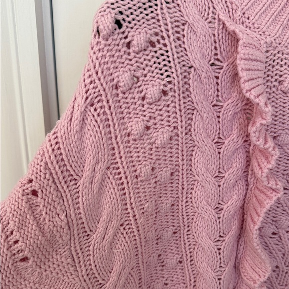 Pink Ruffled Knit Sweater - Picture 7 of 8